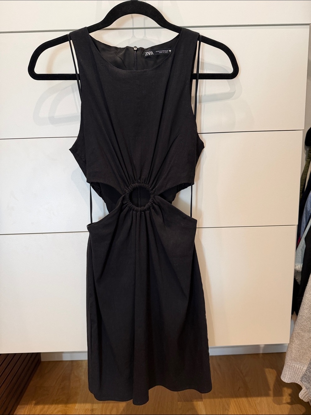 Zara Black Mini Dress with Ring Cutout